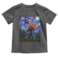 Bigfoot Patriotic 250 Years of Freedom Toddler T Shirt American USA Flag Stary Night
