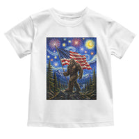 Bigfoot Patriotic 250 Years of Freedom Toddler T Shirt American USA Flag Stary Night