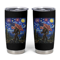 Bigfoot Patriotic 250 Years of Freedom Tumbler Cup American USA Flag Stary Night