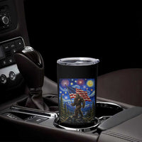 Bigfoot Patriotic 250 Years of Freedom Tumbler Cup American USA Flag Stary Night