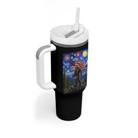 Bigfoot Patriotic 250 Years of Freedom Tumbler With Handle American USA Flag Stary Night