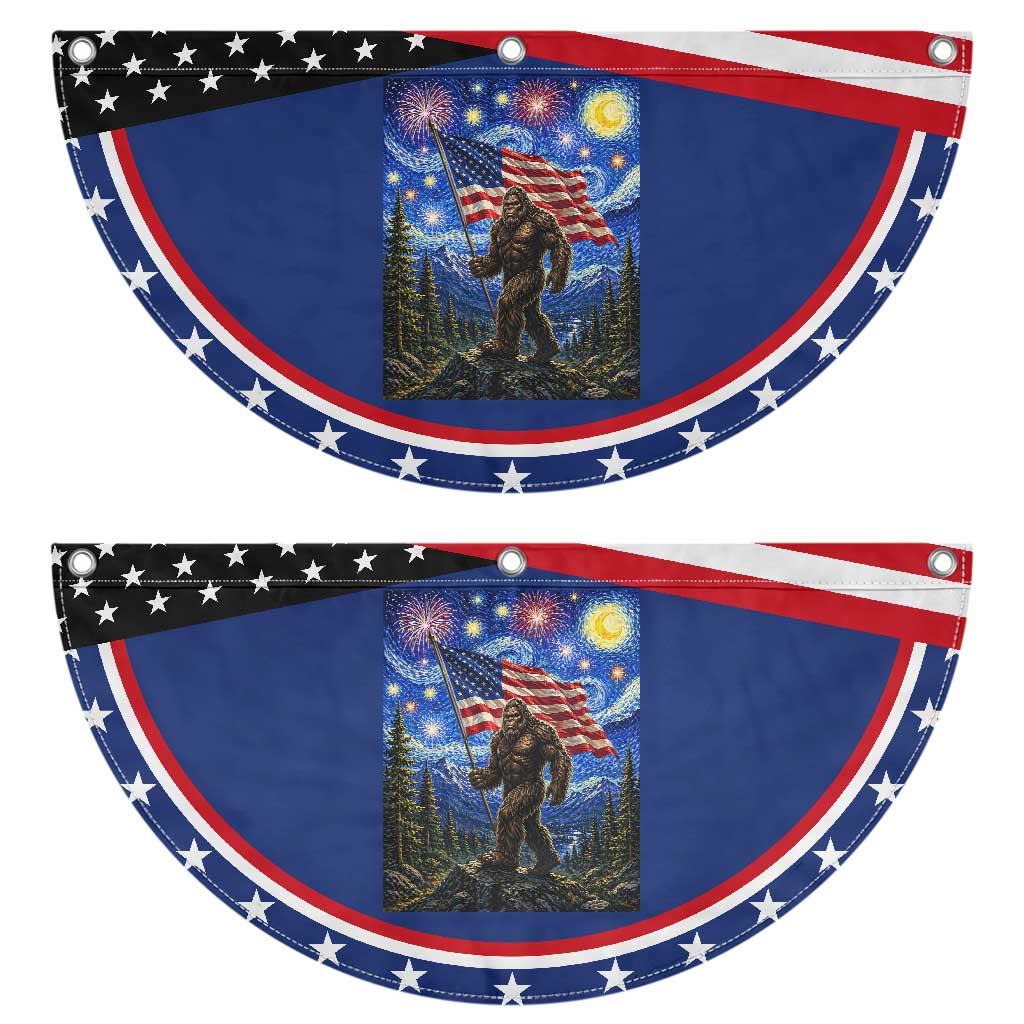 Bigfoot 250 Years of Freedom Patriotic Fan Flag American USA Flag Stary Night