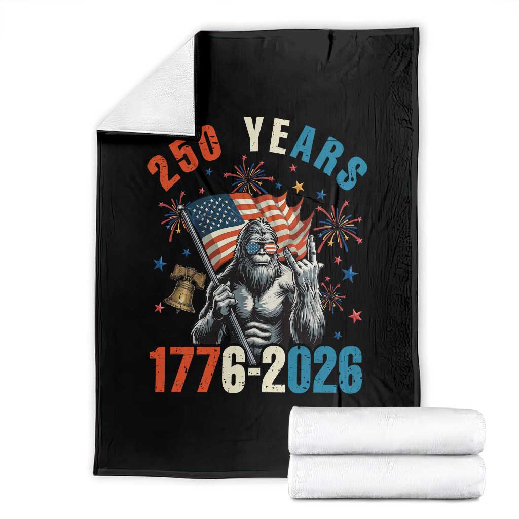 250th Anniversary USA Throw Blanket Bigfoot American Flag Patriotic 4th of July