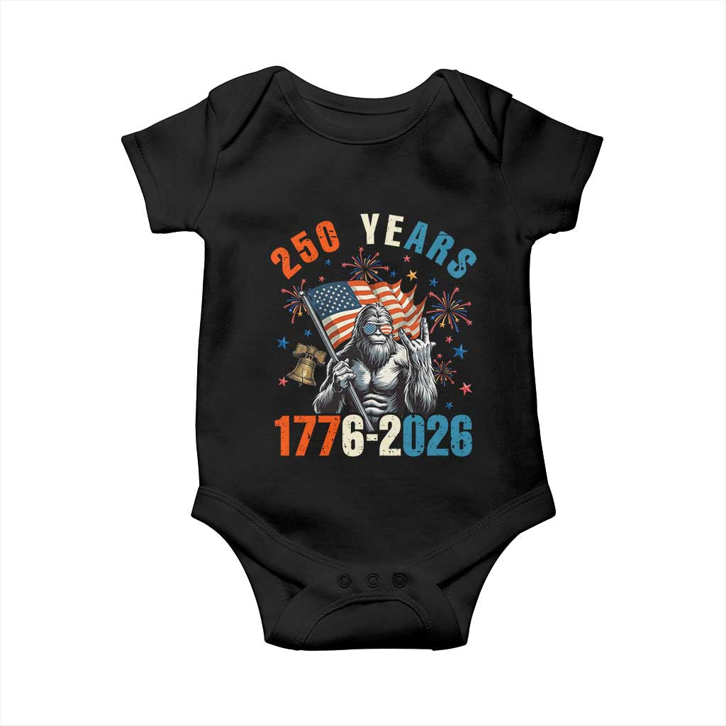 250th Anniversary USA Baby Onesie Bigfoot America Rock American Flag Patriotic 4th of July