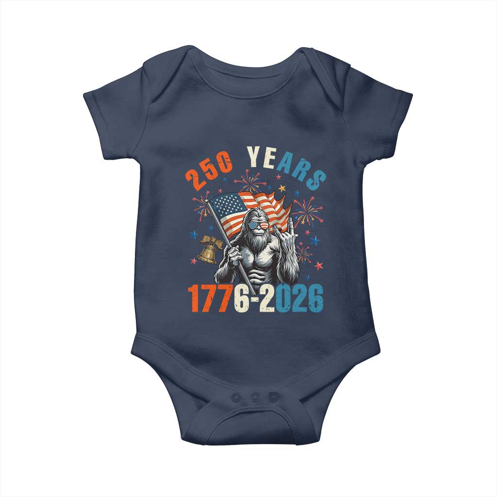 250th Anniversary USA Baby Onesie Bigfoot America Rock American Flag Patriotic 4th of July