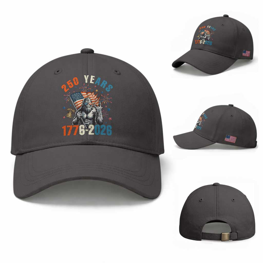 250th Anniversary USA Baseball Cap Bigfoot American Flag Patriotic 4th of July