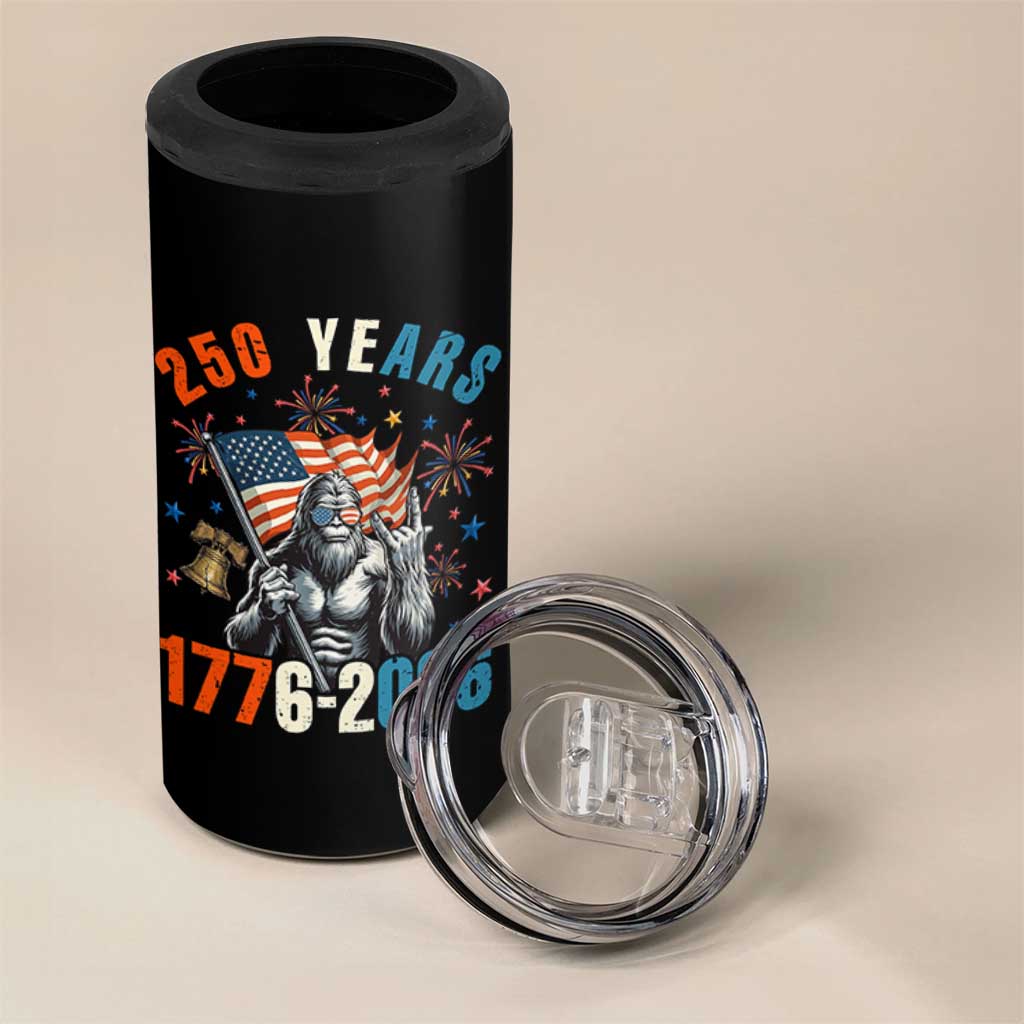 250th Anniversary USA 4 in 1 Can Cooler Tumbler Bigfoot American Flag Patriotic 4th of July