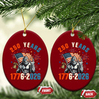 250th Anniversary USA Ceramic Ornament Bigfoot American Flag Patriotic 4th of July