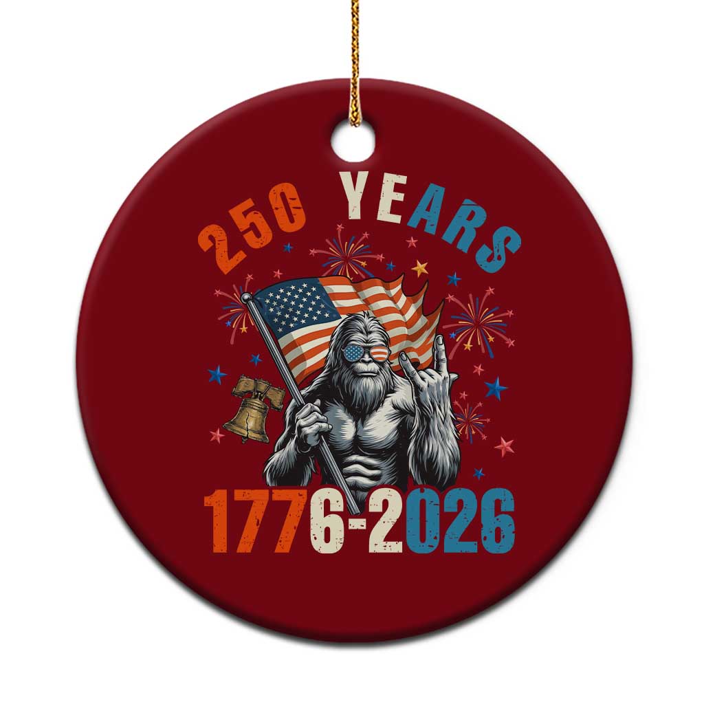 250th Anniversary USA Ceramic Ornament Bigfoot American Flag Patriotic 4th of July