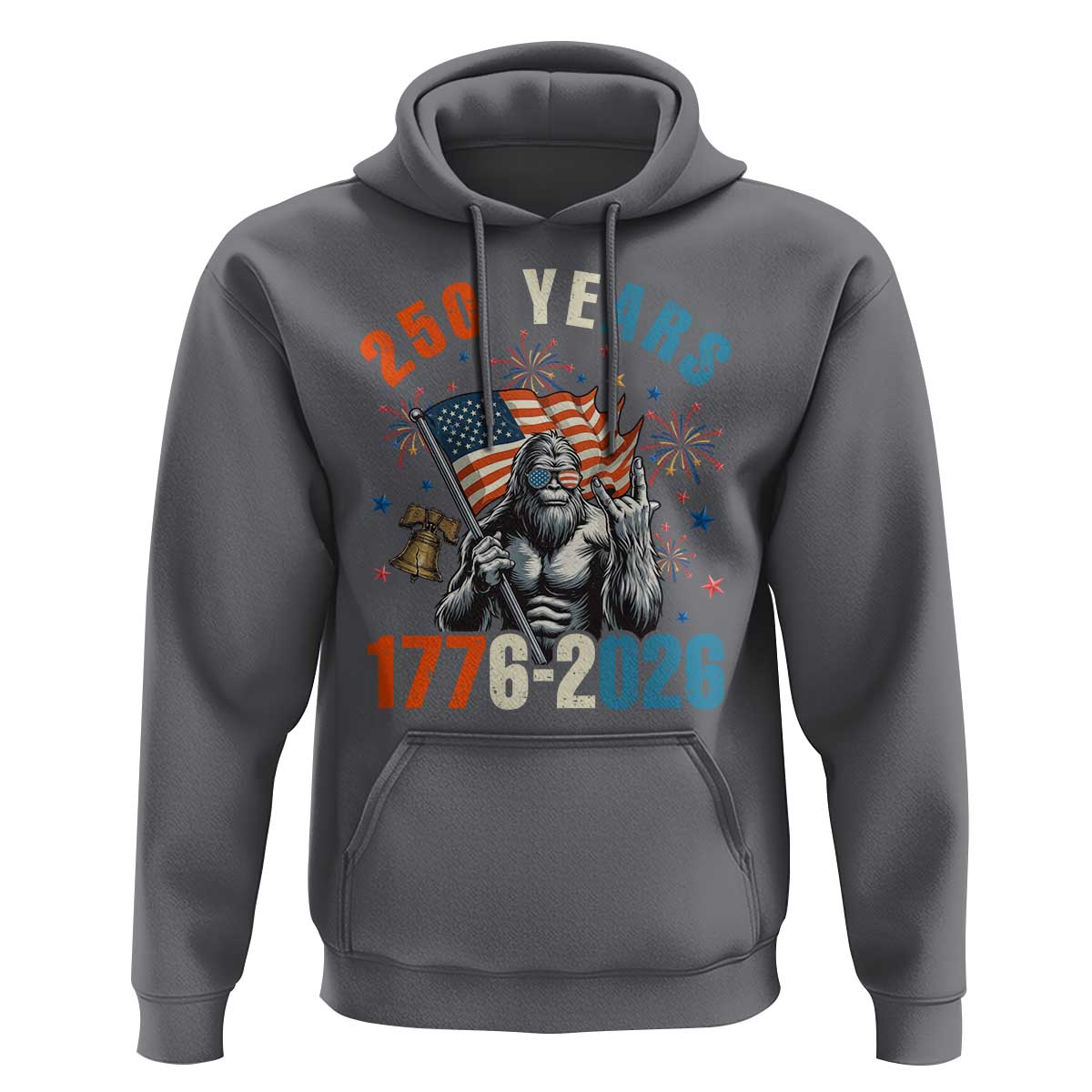 250th Anniversary USA Hoodie Bigfoot American Flag Patriotic 4th of July