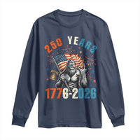 250th Anniversary USA Long Sleeve Shirt Bigfoot America Rock American Flag Patriotic 4th of July