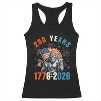 250th Anniversary USA Racerback Tank Top Bigfoot America Rock American Flag Patriotic 4th of July
