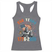 250th Anniversary USA Racerback Tank Top Bigfoot America Rock American Flag Patriotic 4th of July