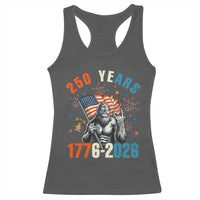 250th Anniversary USA Racerback Tank Top Bigfoot America Rock American Flag Patriotic 4th of July