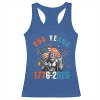 250th Anniversary USA Racerback Tank Top Bigfoot America Rock American Flag Patriotic 4th of July