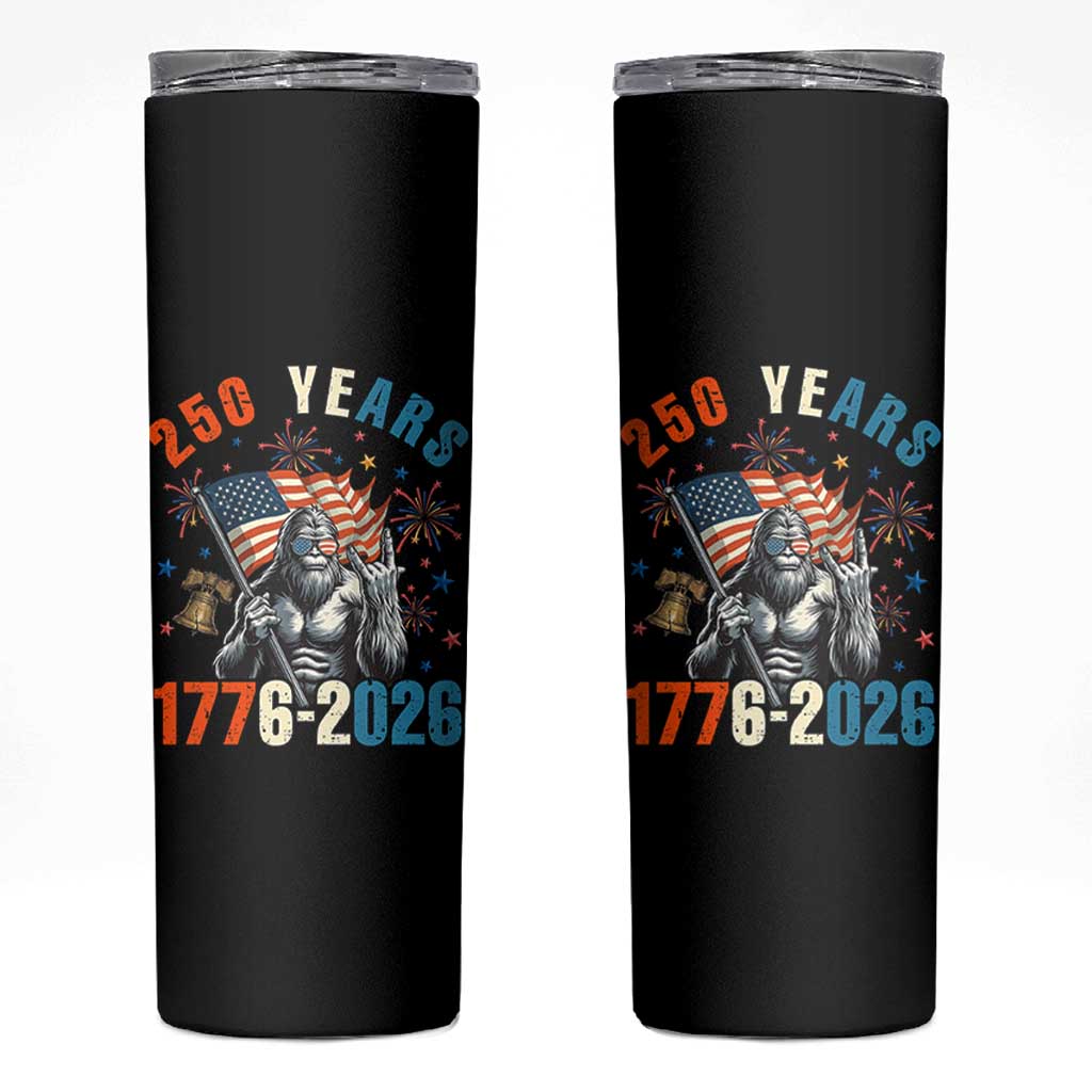 250th Anniversary USA Skinny Tumbler Bigfoot American Flag Patriotic 4th of July