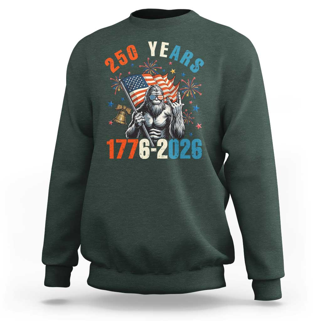 250th Anniversary USA Sweatshirt Bigfoot American Flag Patriotic 4th of July
