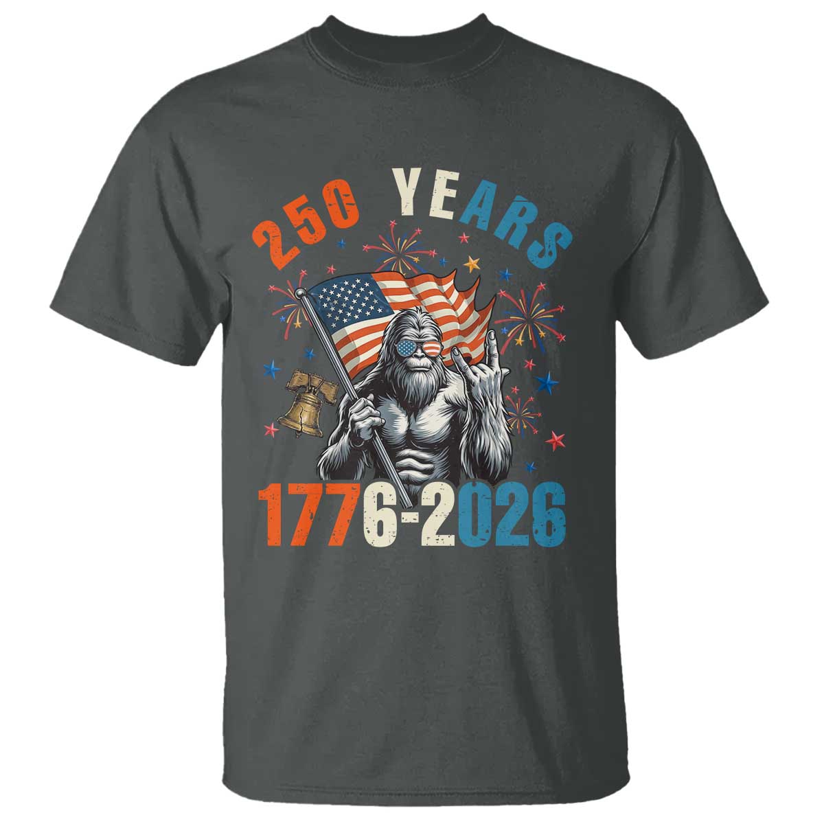 250th Anniversary USA T Shirt Bigfoot American Flag Patriotic 4th of July