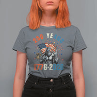 250th Anniversary USA T Shirt For Women Bigfoot American Flag Patriotic 4th of July