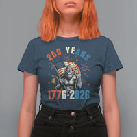 250th Anniversary USA T Shirt For Women Bigfoot American Flag Patriotic 4th of July