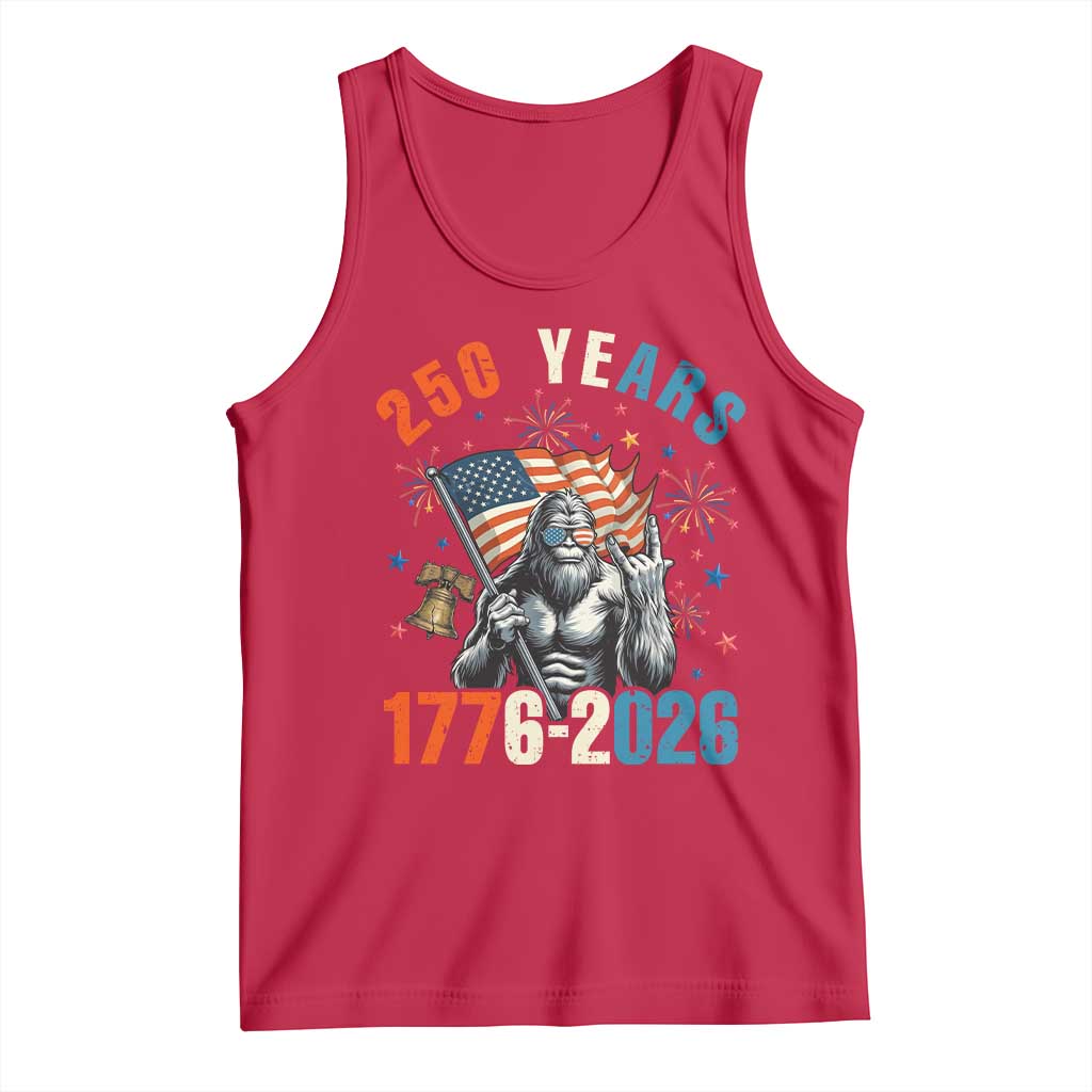 250th Anniversary USA Tank Top Bigfoot American Flag Patriotic 4th of July