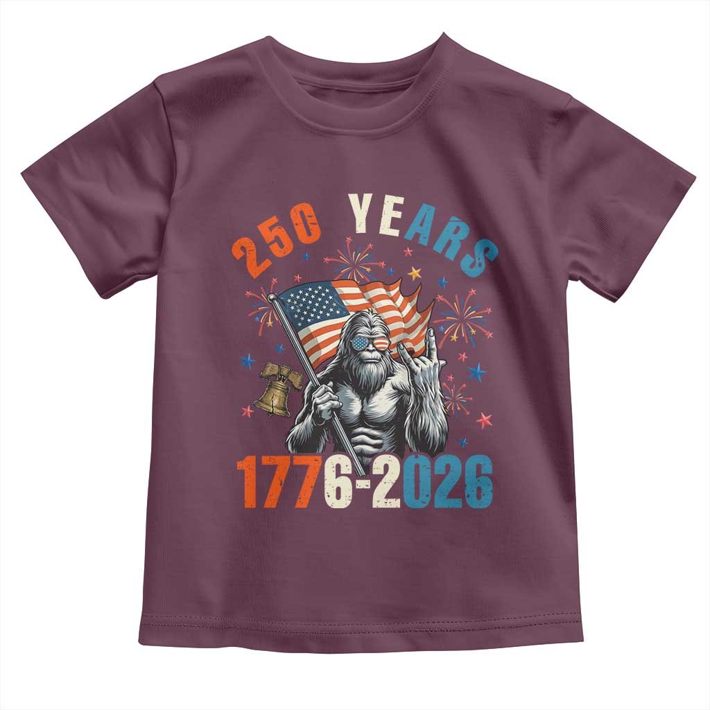 250th Anniversary USA Toddler T Shirt Bigfoot America Rock American Flag Patriotic 4th of July