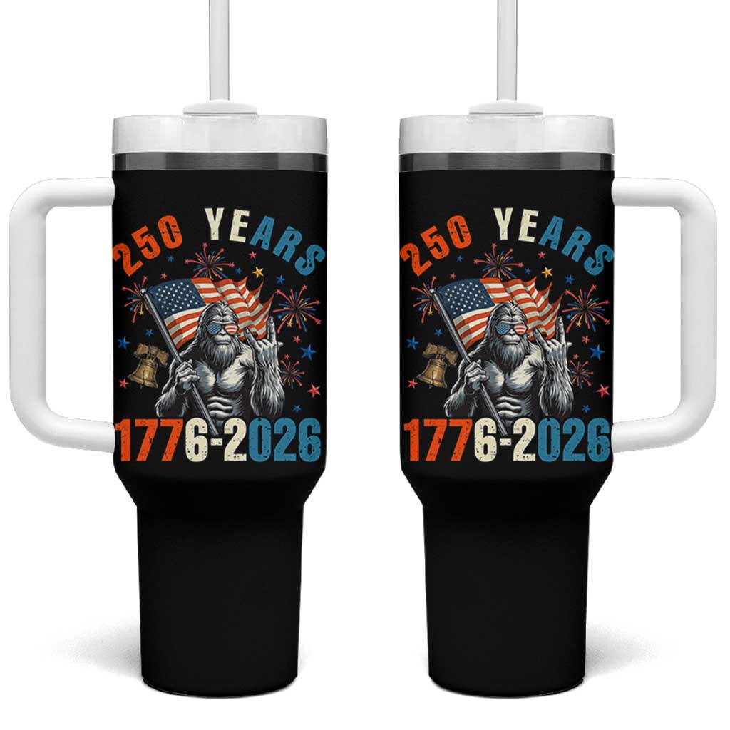 250th Anniversary USA Tumbler With Handle Bigfoot American Flag Patriotic 4th of July