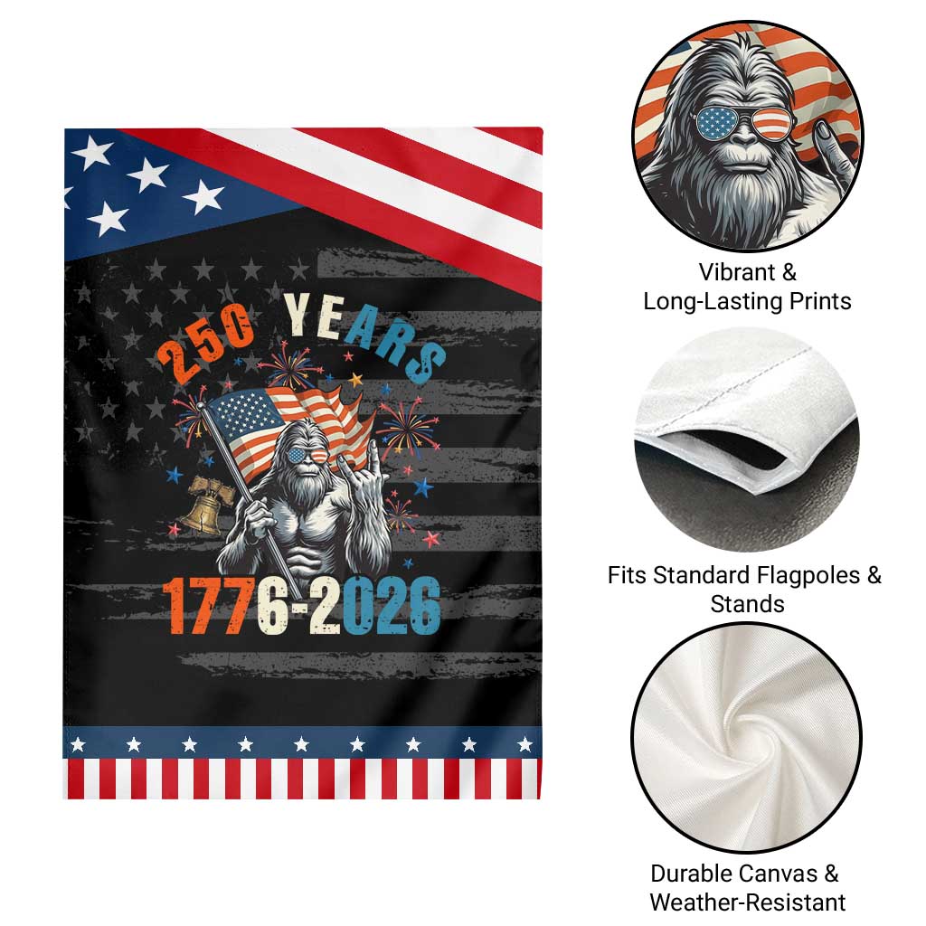 250th Anniversary USA Patriotic Garden Flag Bigfoot American Flag Patriotic 4th of July