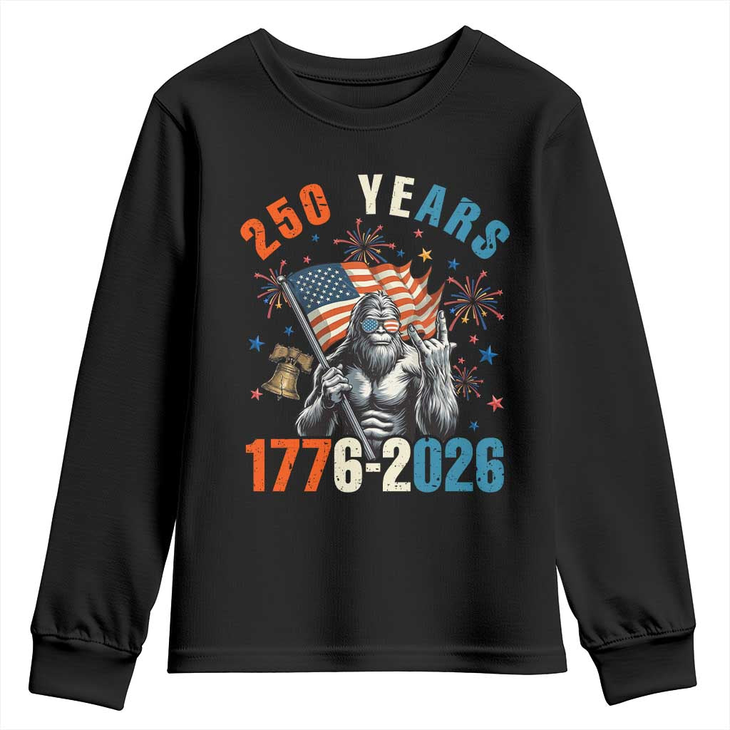 250th Anniversary USA Youth Sweatshirt Bigfoot America Rock American Flag Patriotic 4th of July