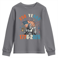 250th Anniversary USA Youth Sweatshirt Bigfoot America Rock American Flag Patriotic 4th of July
