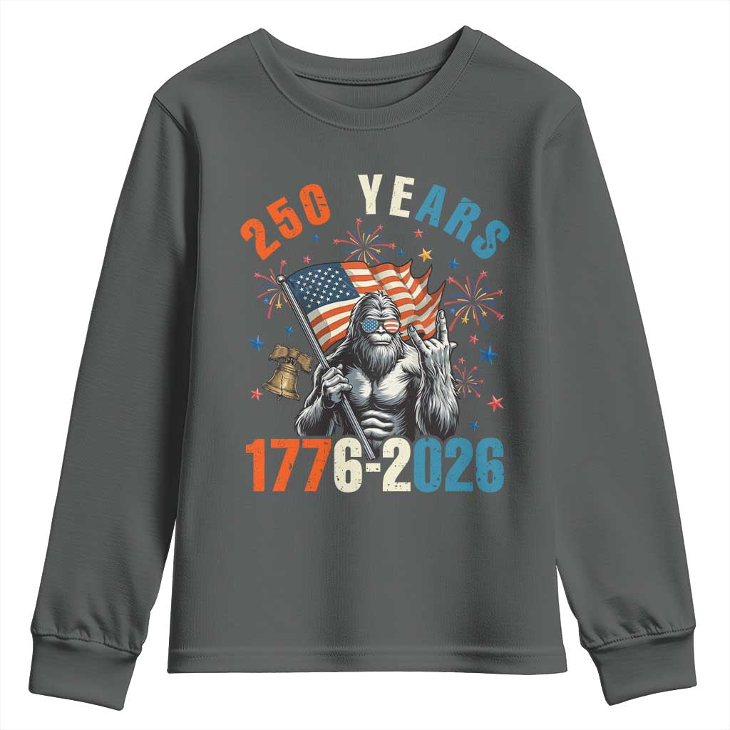 250th Anniversary USA Youth Sweatshirt Bigfoot America Rock American Flag Patriotic 4th of July