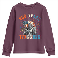 250th Anniversary USA Youth Sweatshirt Bigfoot America Rock American Flag Patriotic 4th of July