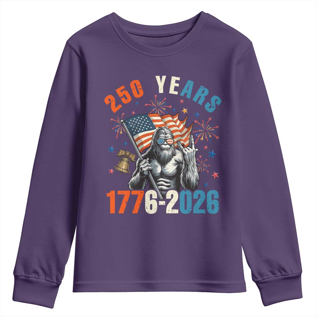 250th Anniversary USA Youth Sweatshirt Bigfoot America Rock American Flag Patriotic 4th of July