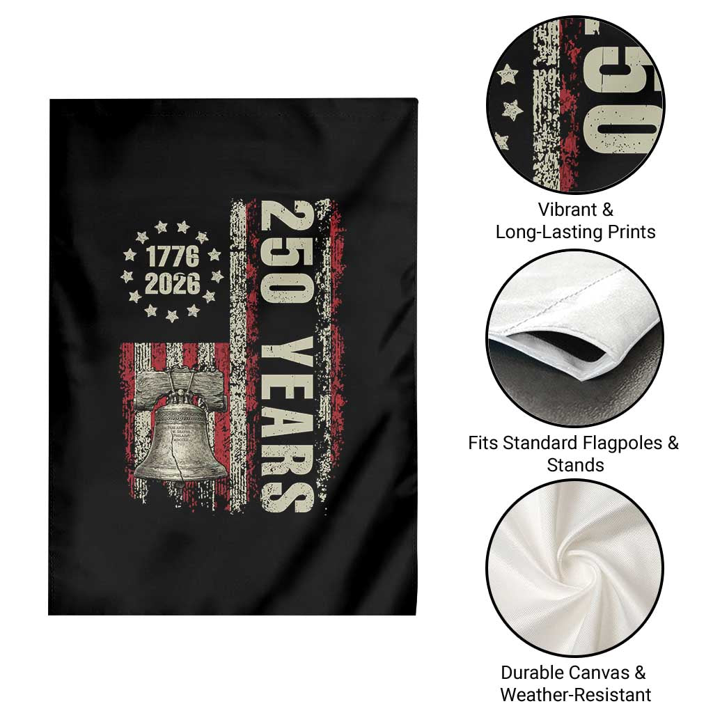 250th Anniversary USA Garden Flag Patriotic Liberty Bell 1776 2026 American Flag