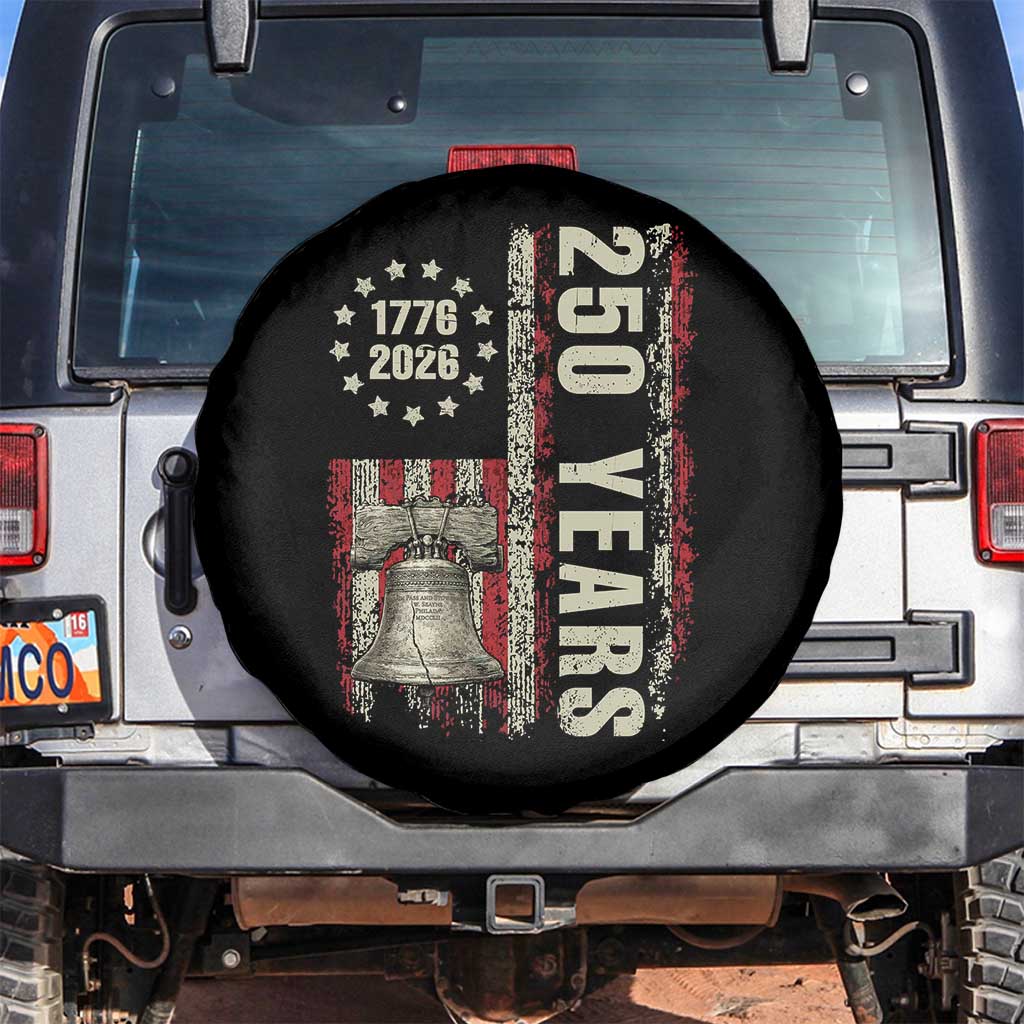 250th Anniversary USA Spare Tire Cover Patriotic Liberty Bell 1776 2026 American Flag