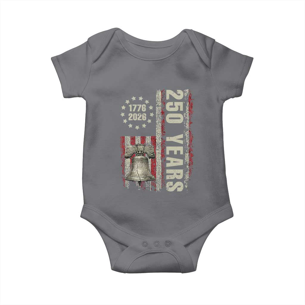 250th Anniversary USA Baby Onesie Patriotic Liberty Bell 1776 2026 American Flag