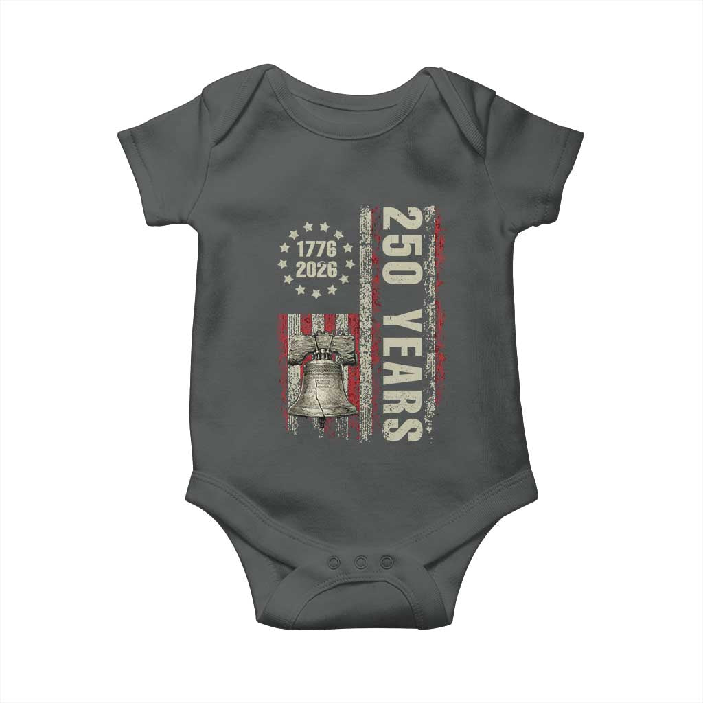 250th Anniversary USA Baby Onesie Patriotic Liberty Bell 1776 2026 American Flag