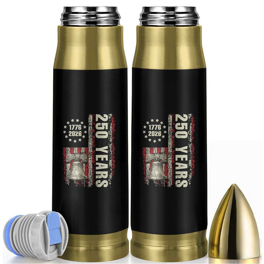 250th Anniversary USA Bullet Tumbler Patriotic Liberty Bell 1776 2026 American Flag
