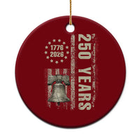 250th Anniversary USA Ceramic Ornament Patriotic Liberty Bell 1776 2026 American Flag