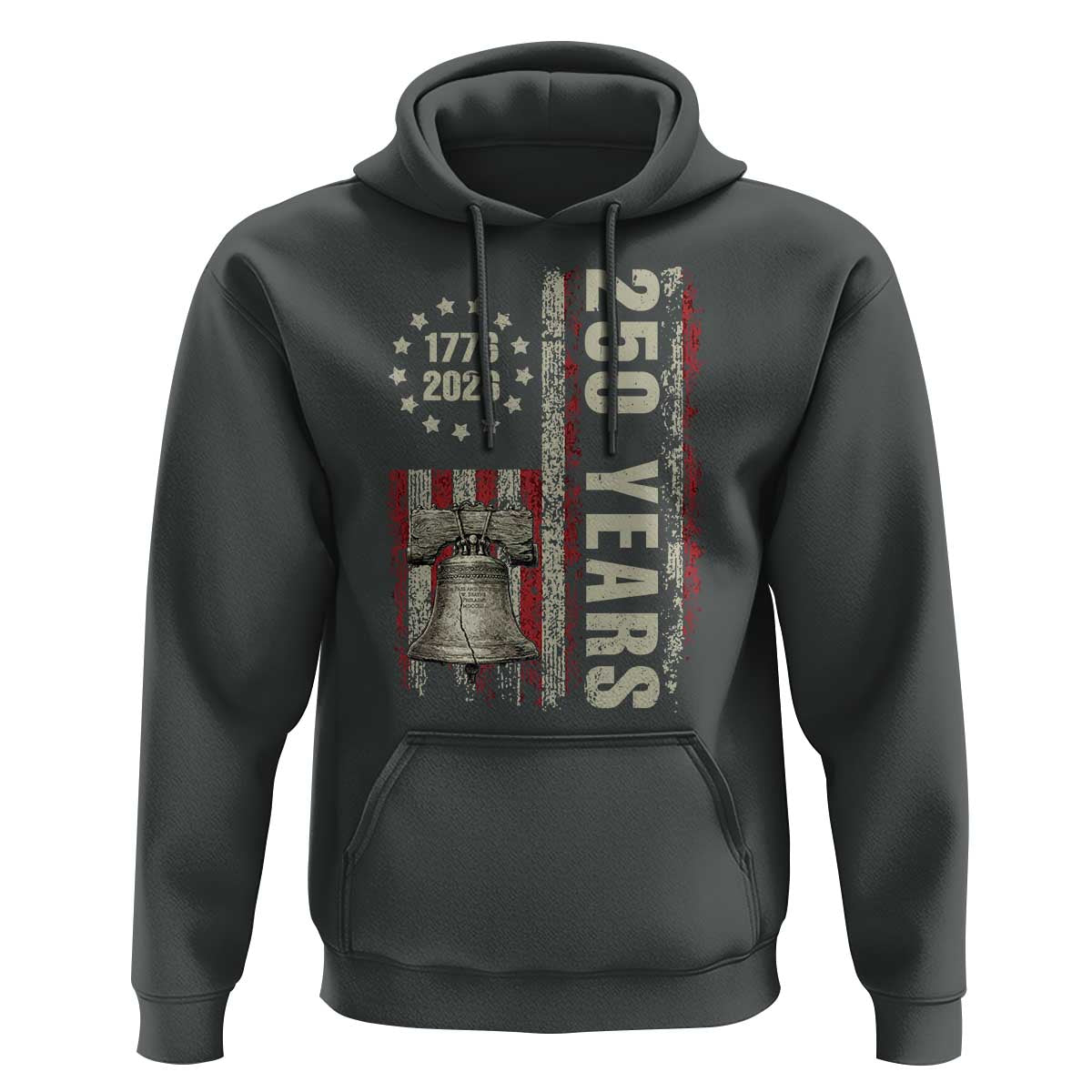 250th Anniversary USA Hoodie Patriotic Liberty Bell 1776 2026 American Flag