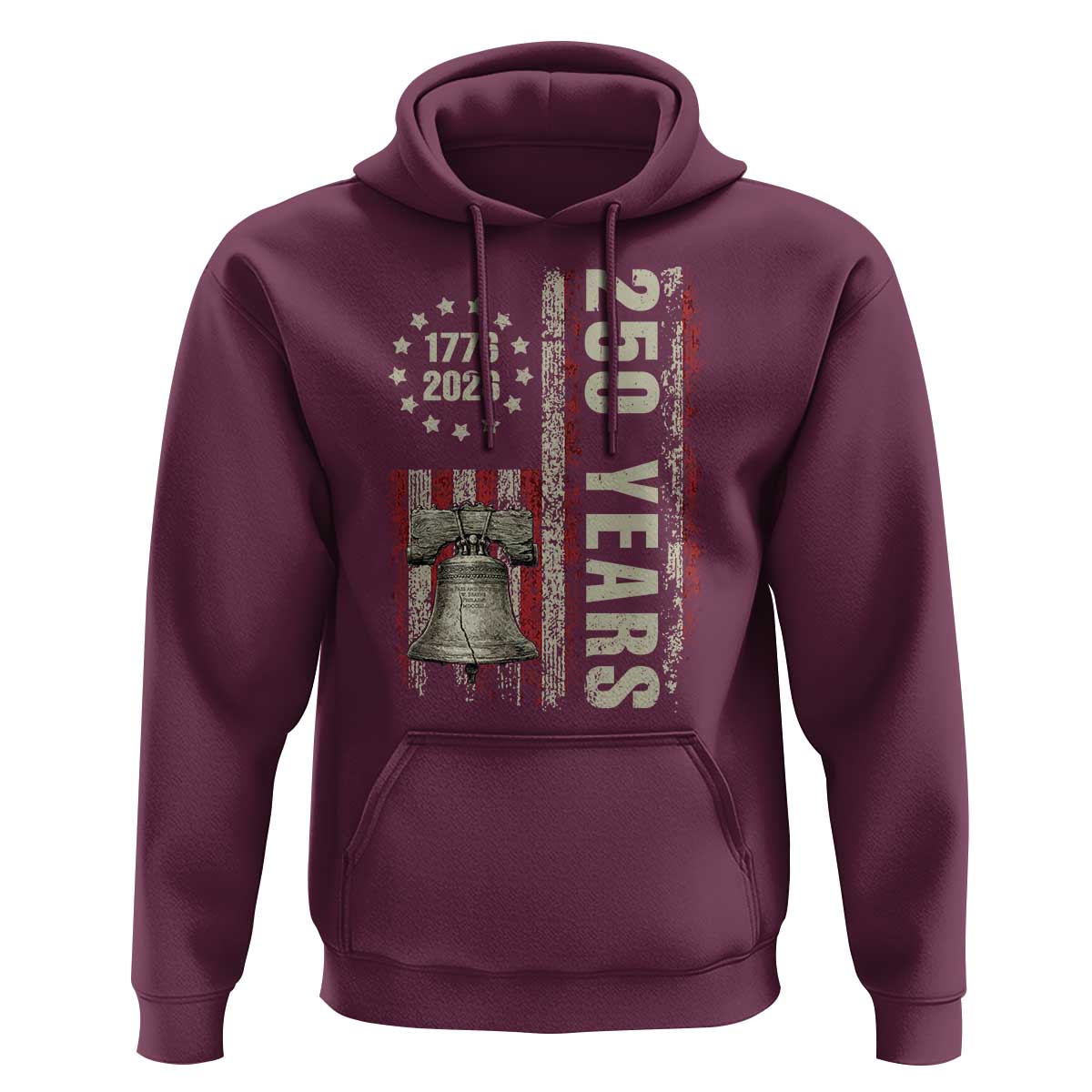 250th Anniversary USA Hoodie Patriotic Liberty Bell 1776 2026 American Flag
