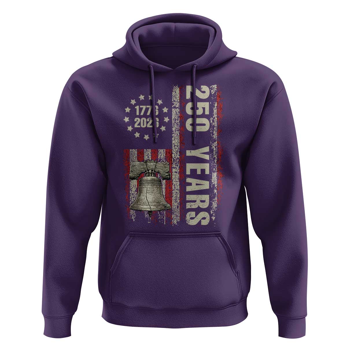 250th Anniversary USA Hoodie Patriotic Liberty Bell 1776 2026 American Flag