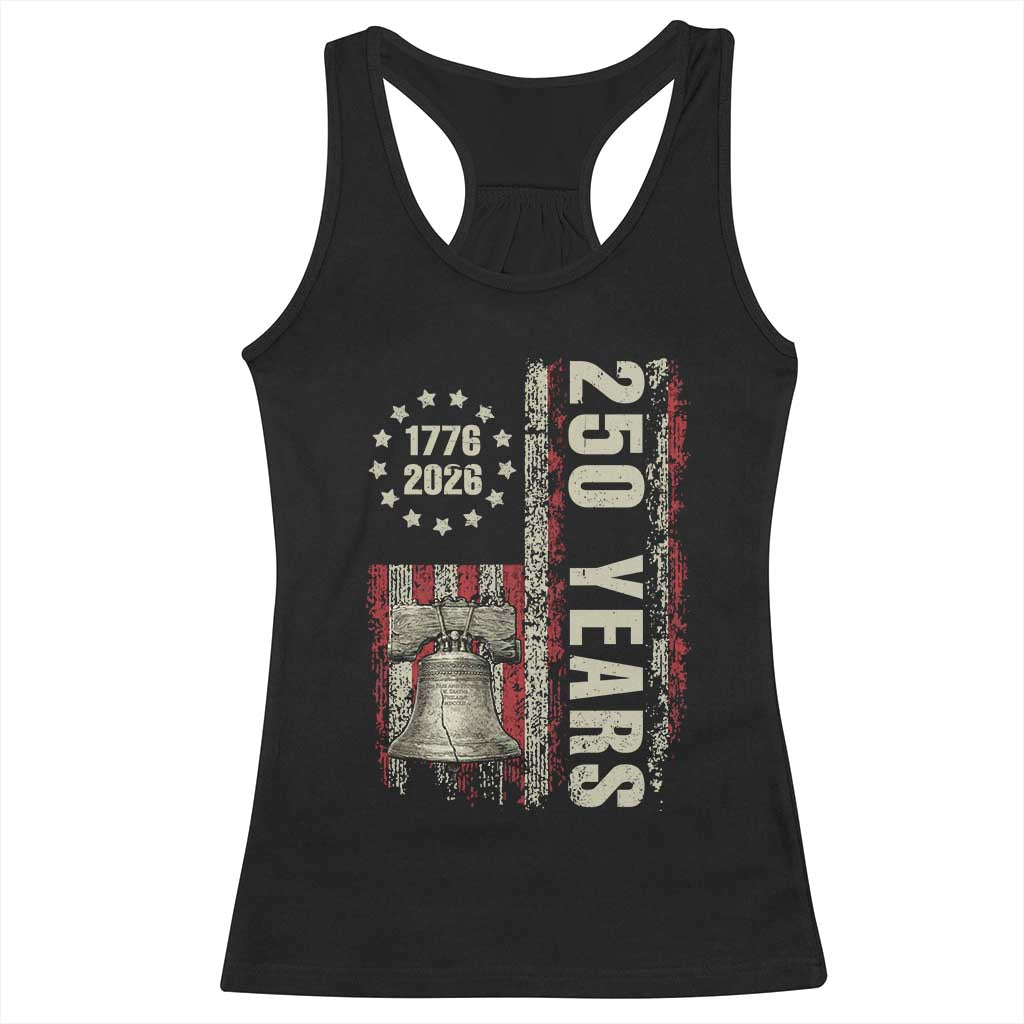 250th Anniversary USA Racerback Tank Top Patriotic Liberty Bell 1776 2026 American Flag
