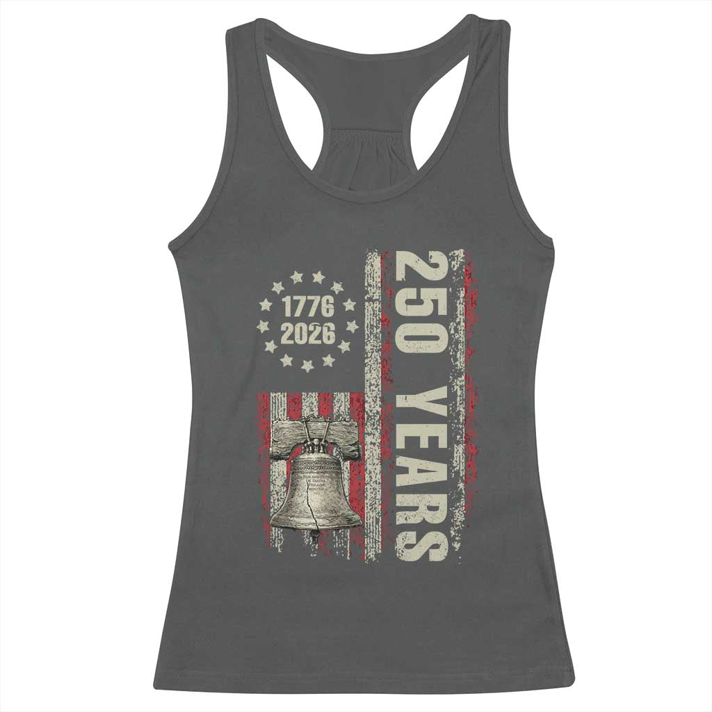 250th Anniversary USA Racerback Tank Top Patriotic Liberty Bell 1776 2026 American Flag