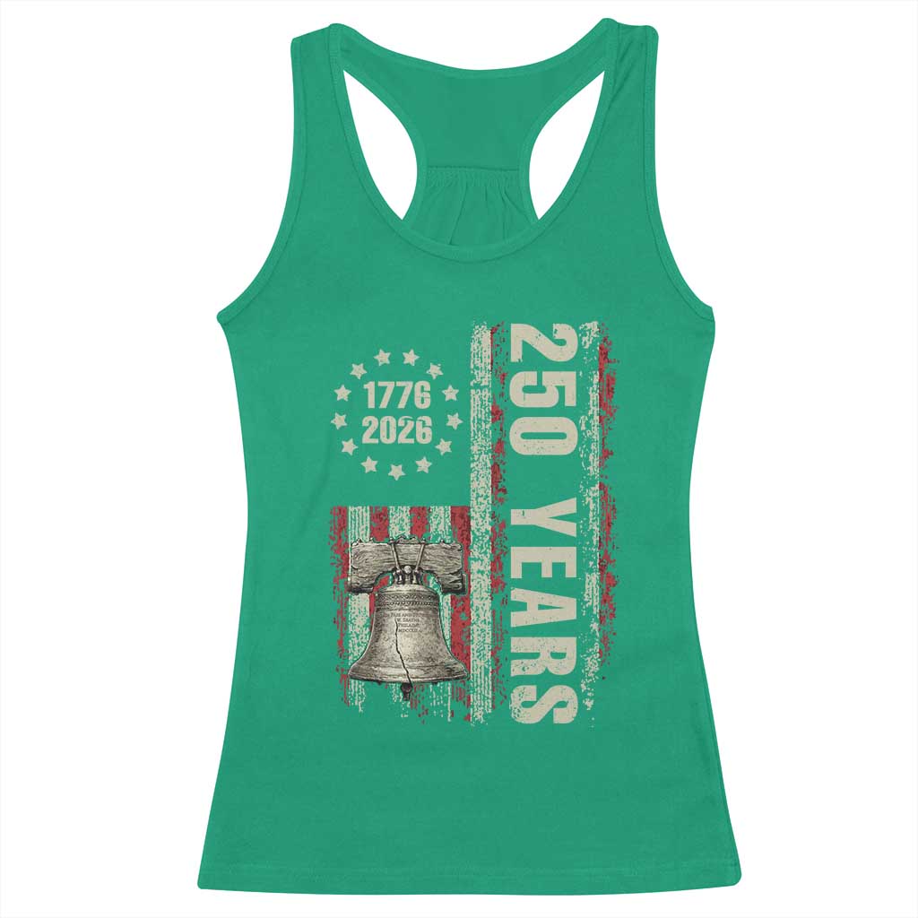 250th Anniversary USA Racerback Tank Top Patriotic Liberty Bell 1776 2026 American Flag