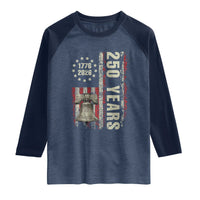 250th Anniversary USA Raglan Shirt Patriotic Liberty Bell 1776 2026 American Flag