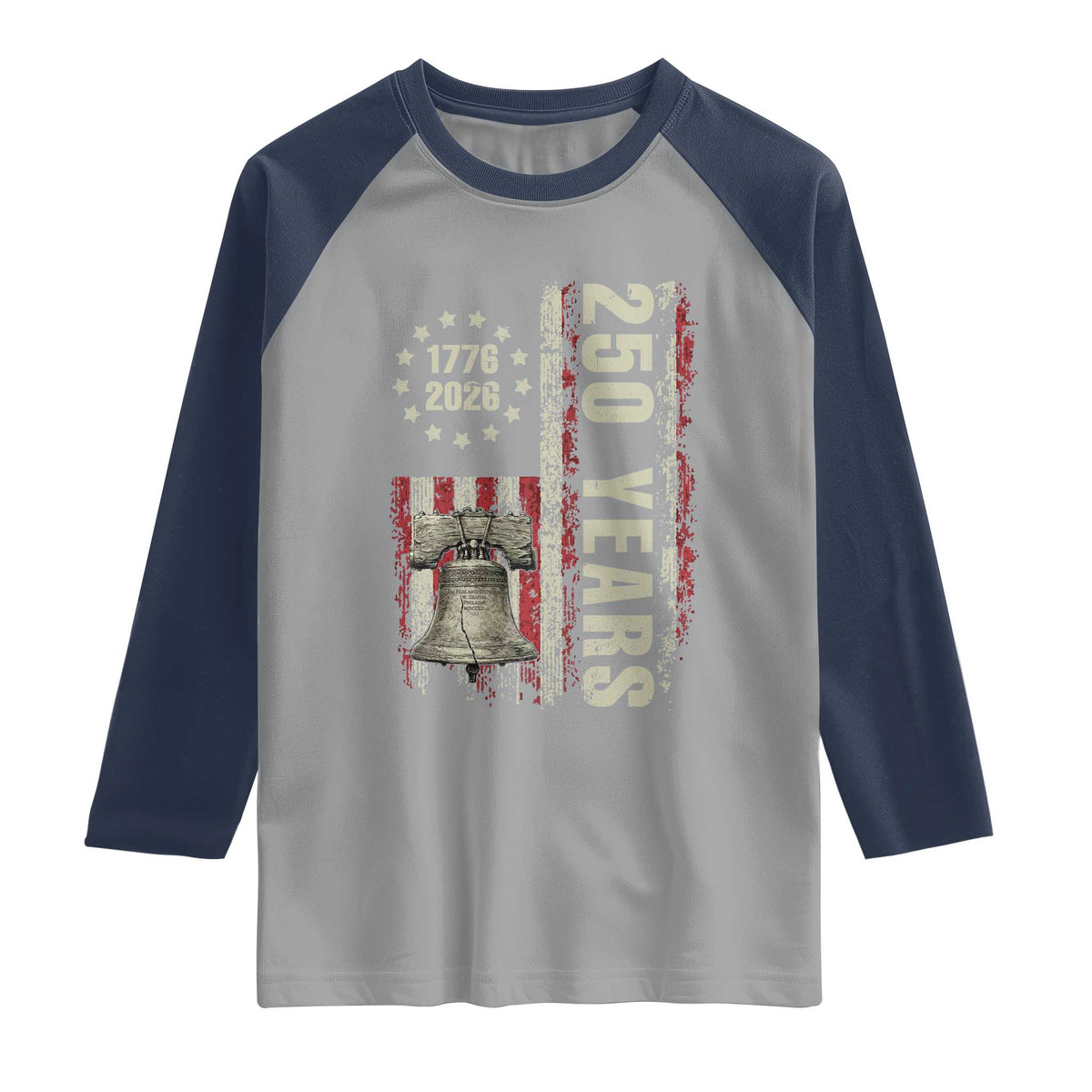 250th Anniversary USA Raglan Shirt Patriotic Liberty Bell 1776 2026 American Flag