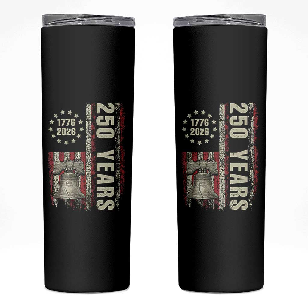 250th Anniversary USA Skinny Tumbler Patriotic Liberty Bell 1776 2026 American Flag