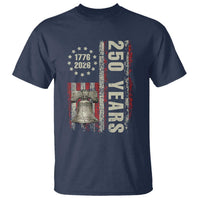 250th Anniversary USA T Shirt Patriotic Liberty Bell 1776 2026 American Flag
