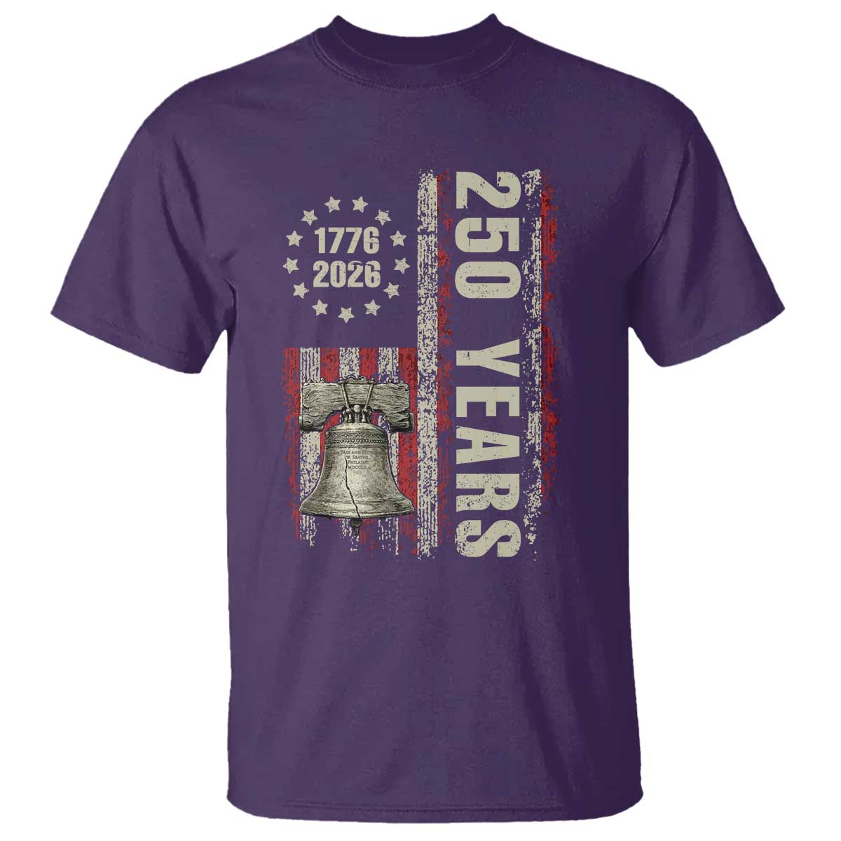 250th Anniversary USA T Shirt Patriotic Liberty Bell 1776 2026 American Flag